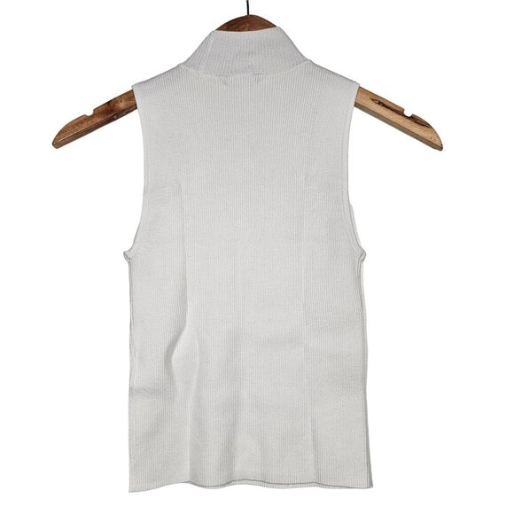 Madewell The Signature Knit Mockneck Sweater Tank Top NM587 White Women XXS‎ NWT - Picture 5 of 15